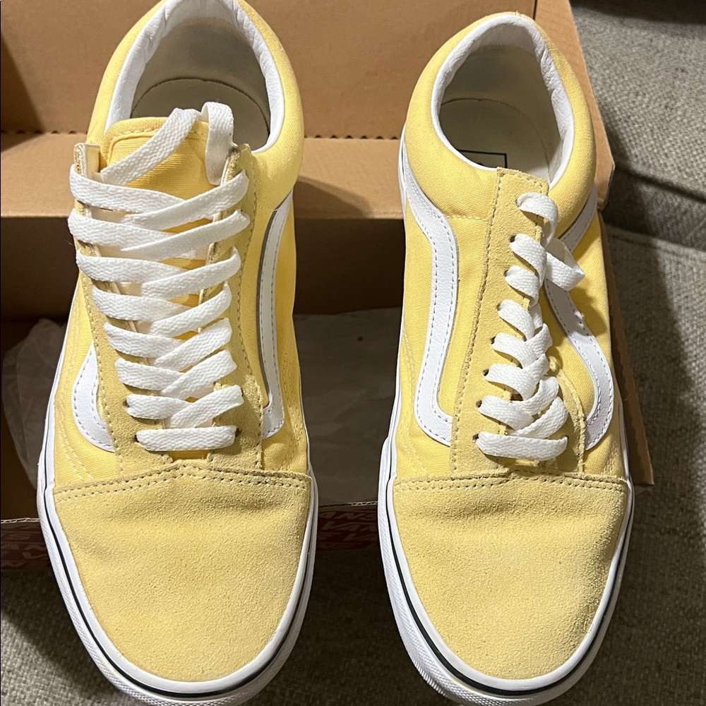 Vans Old Skool Golden Haze and White Sneakers